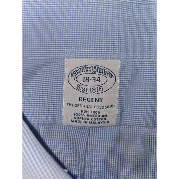 Brooks Brothers Regent Fit Non-Iron Blue Dress Shirt 18-34 XXL - Picture 5 of 6